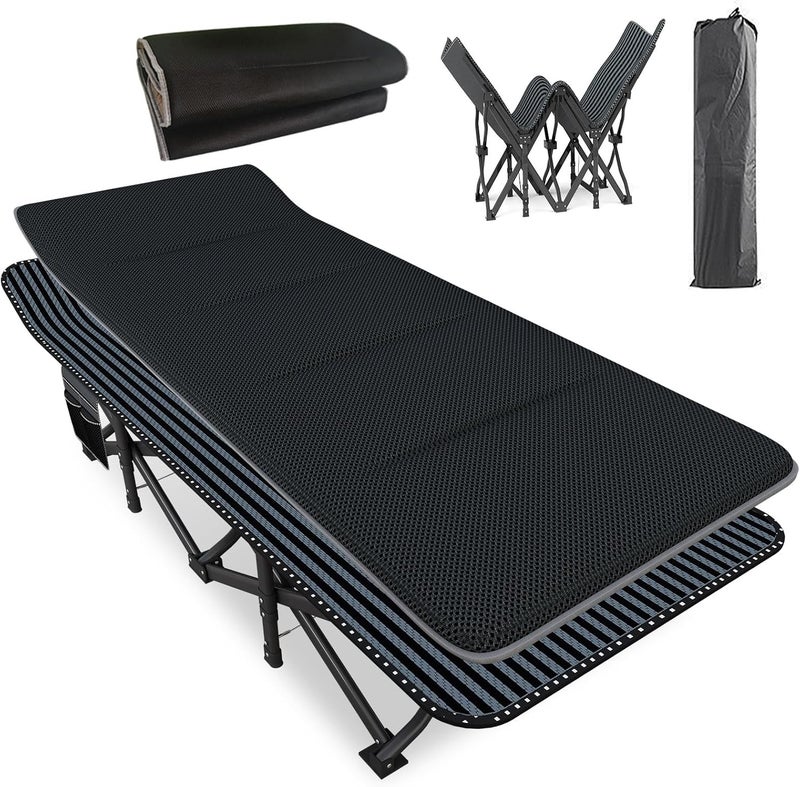 ATORPOK Oversized Camping Cot for Adults with Cushion Comfortable, Extra Wide 31.5'' Folding Bed for Sleeping, Lightweight Folding Bed with Carry Bag Supports 500 lbs - Image 1